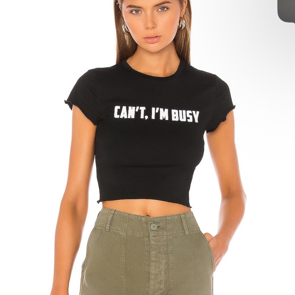 Black Graphic Crop Top